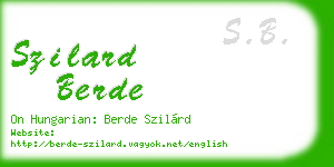 szilard berde business card